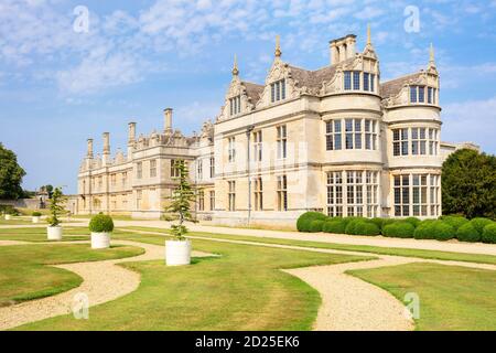 Kirby Hall ein ruiniertes elisabethanischen Herrenhaus aus dem 17. Jahrhundert oder Landhaus in der Nähe von Gretton nr Corby Northamptonshire England GB Europa Stockfoto