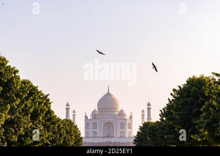 Das Taj Mahal von Mehtab Bagh aus gesehen Stockfoto