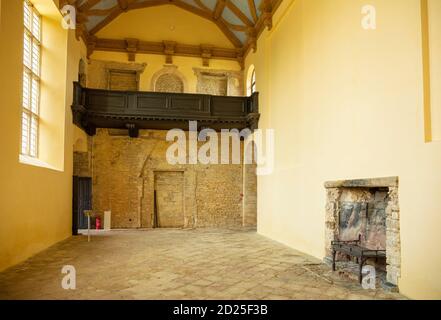 Kirby Hall ein ruiniertes elisabethanischen Herrenhaus aus dem 17. Jahrhundert oder Landhaus in der Nähe von Gretton nr Corby Northamptonshire England GB Europa Stockfoto