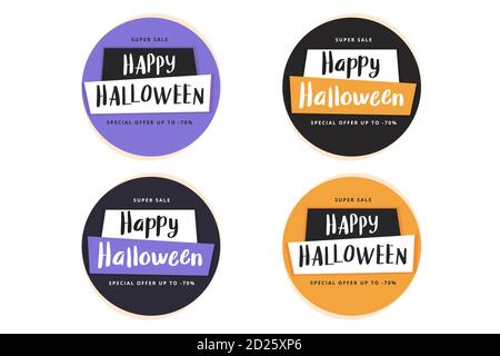 Halloween Verkauf Banner Vorlage Set, Vektor-Illustration Stock Vektor