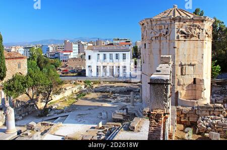 Ruinen von einem Turm der Winde, Roman Agora, Athen, Griechenland Stockfoto