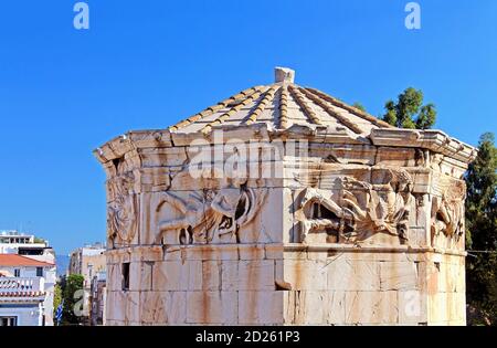 Ruinen von einem Turm der Winde, Roman Agora, Athen, Griechenland Stockfoto