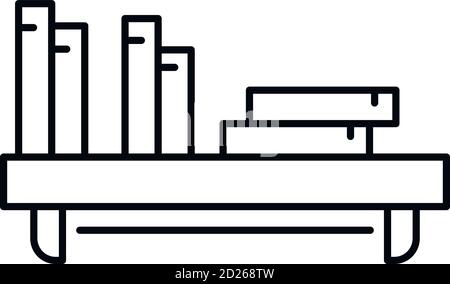Symbol für Bücherregal für Kinderzimmer. Umriss Kinderzimmer Buch Regal Vektor-Symbol für Web-Design isoliert auf weißem Hintergrund Stock Vektor