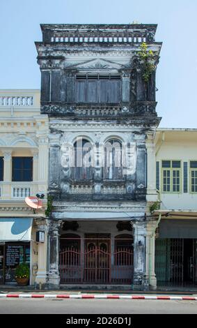 Renovierte Heritage Architecture, Phuket Old Town, Phuket, Thailand Stockfoto