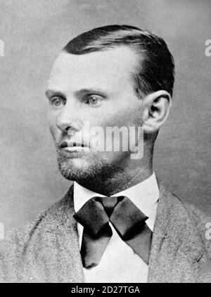 Jesse James. Porträt des amerikanischen Gesetzmörder Jesse Woodson James (1847-1882), 1882 Stockfoto