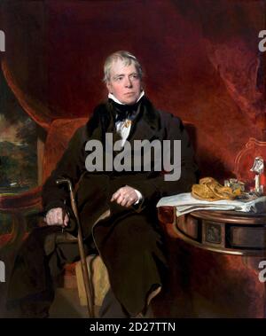 Walter Scott. Porträt des schottischen Schriftstellers Sir Walter Scott (1771–1832) von Thomas Lawrence, Öl auf Leinwand, ca. 1820–26 Stockfoto