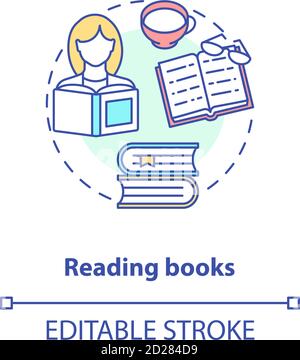 Symbol für das Konzept „Bücher lesen“ Stock Vektor
