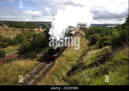 '1054' und '49395' in Doppelrichtung in der Nähe von Big Pit. Stockfoto