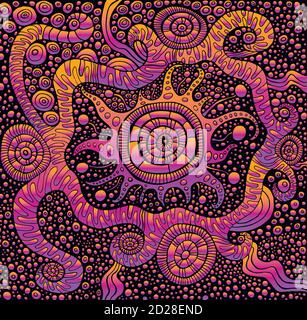 Psychedelische abstrakte Fantasy-Hintergrund. Stock Vektor