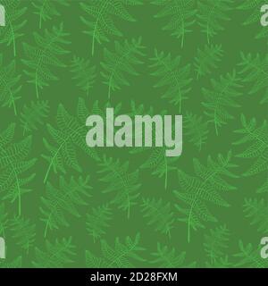 Vintage Farn Blatt nahtlose wilden Wald Muster grünen Hintergrund Stock Vektor