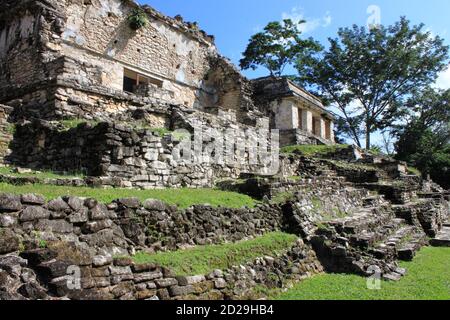 Ruinen der Tempel der Nordgruppe in Palenque. Chiapas, Mexiko Stockfoto