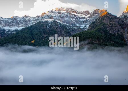 Spätherbst. Nationalpark Ordesa. Huesca, Spanien. Stockfoto