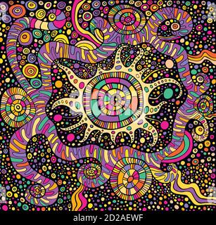 Heller abstrakter psychedelischer Hintergrund. Stock Vektor