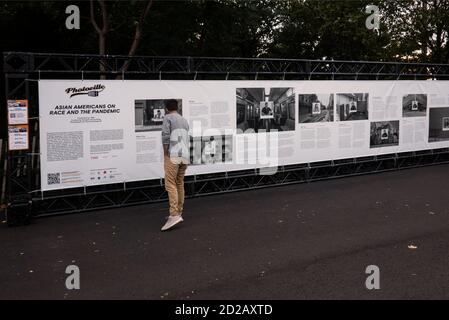 Photoville Ausstellung im DUMBO Brooklyn Bridge Park NYC Stockfoto