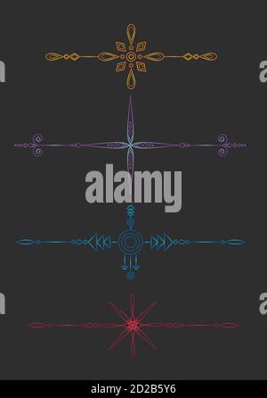 Einstellen von Vintage-Vektor-Trenner Verlaufsfarben. Sammlung von vier Stock Vektor