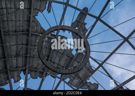 Aussichtstürme für den New Yorker Pavillon im Corona Park, Queens, NY, Standort der Weltausstellung 1939 und 1964. Foto von Liz Roll Stockfoto