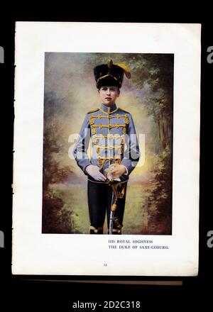 Chromolithographisches Porträt von Charles Edward, Herzog von Sachsen-Coburg und Gotha (19. Juli 1884 – 6. März 1954). Er war ein Enkel von Königin Victoria und PR Stockfoto