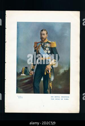 Chromolithographisches Porträt von George V., König von Großbritannien (3. Juni 1865 – 20. Januar 1936). Er regierte vom 6. Mai 1910 bis zu seinem Tod am 20 Stockfoto