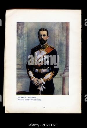 Chromolithographisches Porträt des Prinzen Heinrich von Preußen (14. August 1862 – 20. April 1929). Er war ein jüngerer Bruder des deutschen Kaisers Wilhelm II (WI Stockfoto