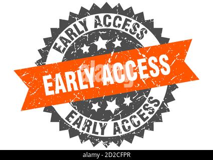 Early Access Stempel. Rundes Grunge-Schild mit Band Stock Vektor