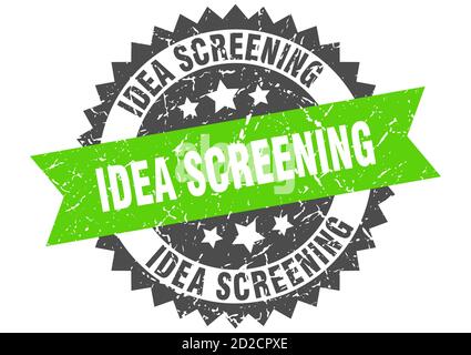 Idea Siebstempel. Rundes Grunge-Schild mit Band Stock Vektor