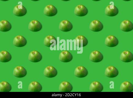 Frucht nahtloses Muster aus reifen grünen Äpfeln, Esskonzept Stockfoto