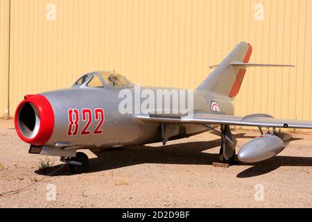 MiG-15 sowjetisches Kampfflugzeug auf der Pima Air and Space Museum in Tucson AZ Stockfoto