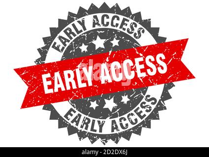 Early Access Stempel. Rundes Grunge-Schild mit Band Stock Vektor