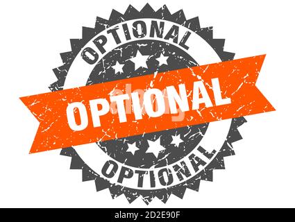 Optionaler Stempel. Rundes Grunge-Schild mit Band Stock Vektor