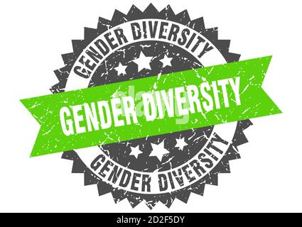 Gender Diversity Stempel. Rundes Grunge Schild mit Band Stock Vektor