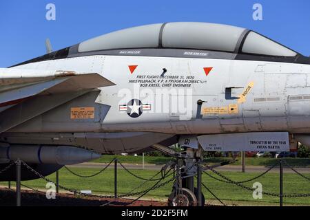 F-14 Tomcat Cockpit auf dem Display bei Northrop Grumman Bethpage Long Insel New York Stockfoto