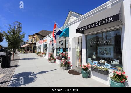 Geschäfte auf Main St. Westhampton Long Island New York Stockfoto