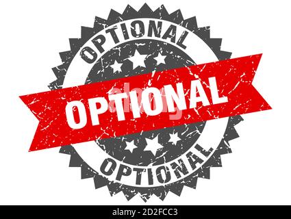 Optionaler Stempel. Rundes Grunge-Schild mit Band Stock Vektor