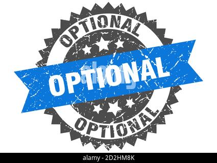 Optionaler Stempel. Rundes Grunge-Schild mit Band Stock Vektor