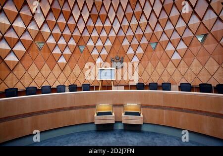 Supreme Court Of New Zealand Richter Sitzbank Und Buche Verkleidung Designed Von Roy Wilson Stockfotografie Alamy