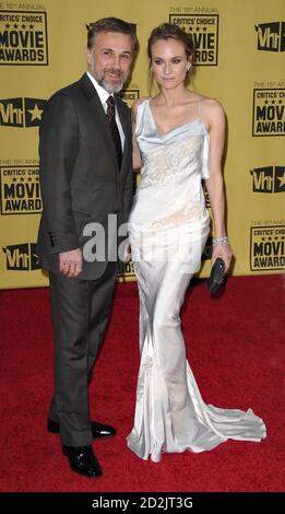 Christoph Waltz und Diane Kruger bei den 15. Annual Critics Choice Movie Awards im Hollywood Palladium in Hollywood CA. Am 15. Januar 2010 Stockfoto