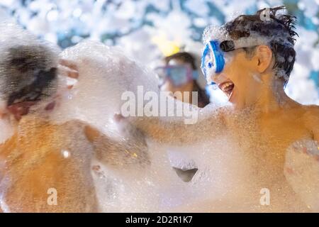 fiesta de la Espuma, S ´Estanyol de Migjorn, Llucmajor, Mallorca, balearen, Spanien Stockfoto