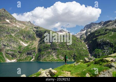 lago de Caillouas, Gourgs Blancs, cordillera de los Pirineos, Frankreich Stockfoto