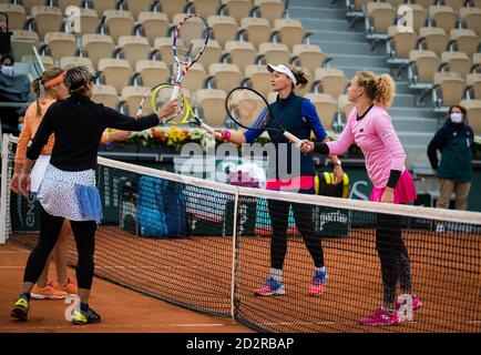 Aus Kenia und Bethanie Mattek-Sands aus den Vereinigten Staaten, Barbora Krejcikova und Katerina Siniakova aus der Tschechischen Republik im Doppelquartal Stockfoto