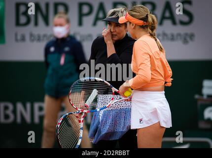 Ofia Kenin und Bethanie Mattek-Sands aus den Vereinigten Staaten während des Doppel-Viertelfinales beim Roland Garros 2020, Grand Slam Tennisturnier, o Stockfoto