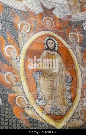 Pinturas murales en la Capilla de San Martín, Catedral de la Asunción de la Virgen, catedral vieja, Salamanca, comunidad autónoma de Castilla y León, Stockfoto