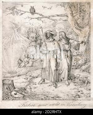 Fuhrich Joseph Ritter Von - Das Gebet Des Herrn 7 - Führe uns Nische in Versuchung - Tschechische Republik und Slowakei Schule - 19. Jahrhundert Stockfoto