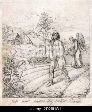 Fuhrich Joseph Ritter Von - Das Gebet Des Herrn 5 - Gib uns Unser tägliches Brod - Tschechische Republik und Slowakei Schule - 19. Jahrhundert Stockfoto