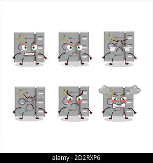 Unter uns Aufgabe Maschine Cartoon Charakter mit verschiedenen wütend Ausdrücke Stock Vektor