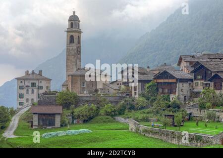 Soglio, Majola, Graubünden, Schweiz, Europa Stockfoto