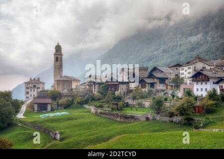 Soglio, Majola, Graubünden, Schweiz, Europa Stockfoto