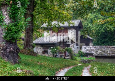 Soglio, Majola, Graubünden, Schweiz, Europa Stockfoto