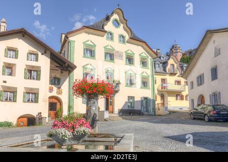 Scuol, Engadin, Graubünden, Schweiz, Europa Stockfoto