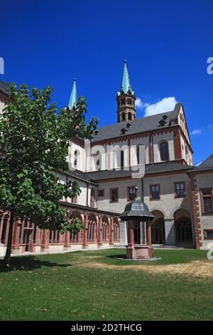 Kreuzgang St. Kilians-Dom zu Würzburg oder Dom St. Kilian, Würzburg, Würzburg, Unterfranken, Bayern, Deutschland Stockfoto