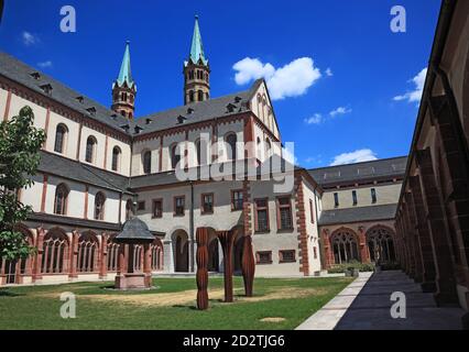 Kreuzgang St. Kilians-Dom zu Würzburg oder Dom St. Kilian, Würzburg, Würzburg, Unterfranken, Bayern, Deutschland Stockfoto